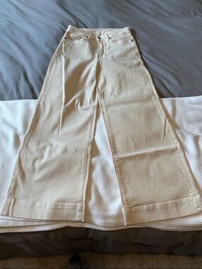 Ann Mashburn. Wide Leg Cream Jeans. Never worn. Size 26.